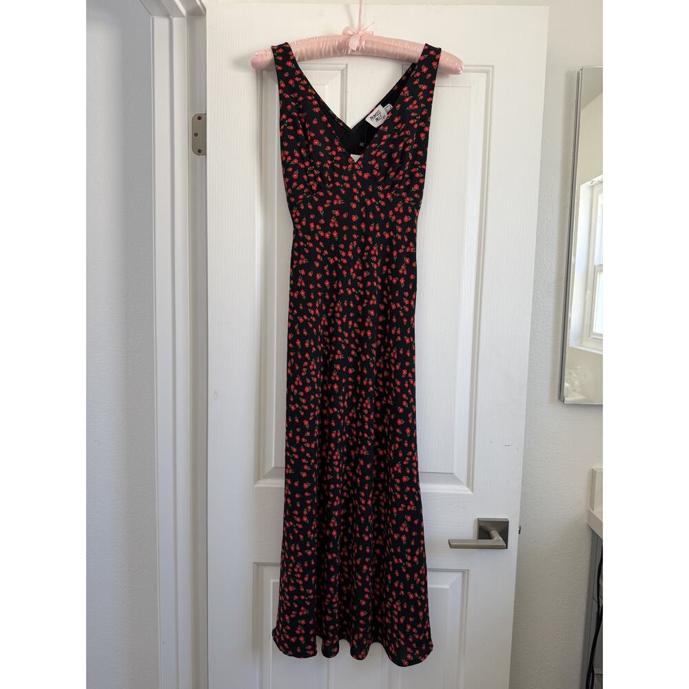 NWT Princess Polly Nellie Black Red Floral Maxi Dress Size 4 - Picture 9 of 15